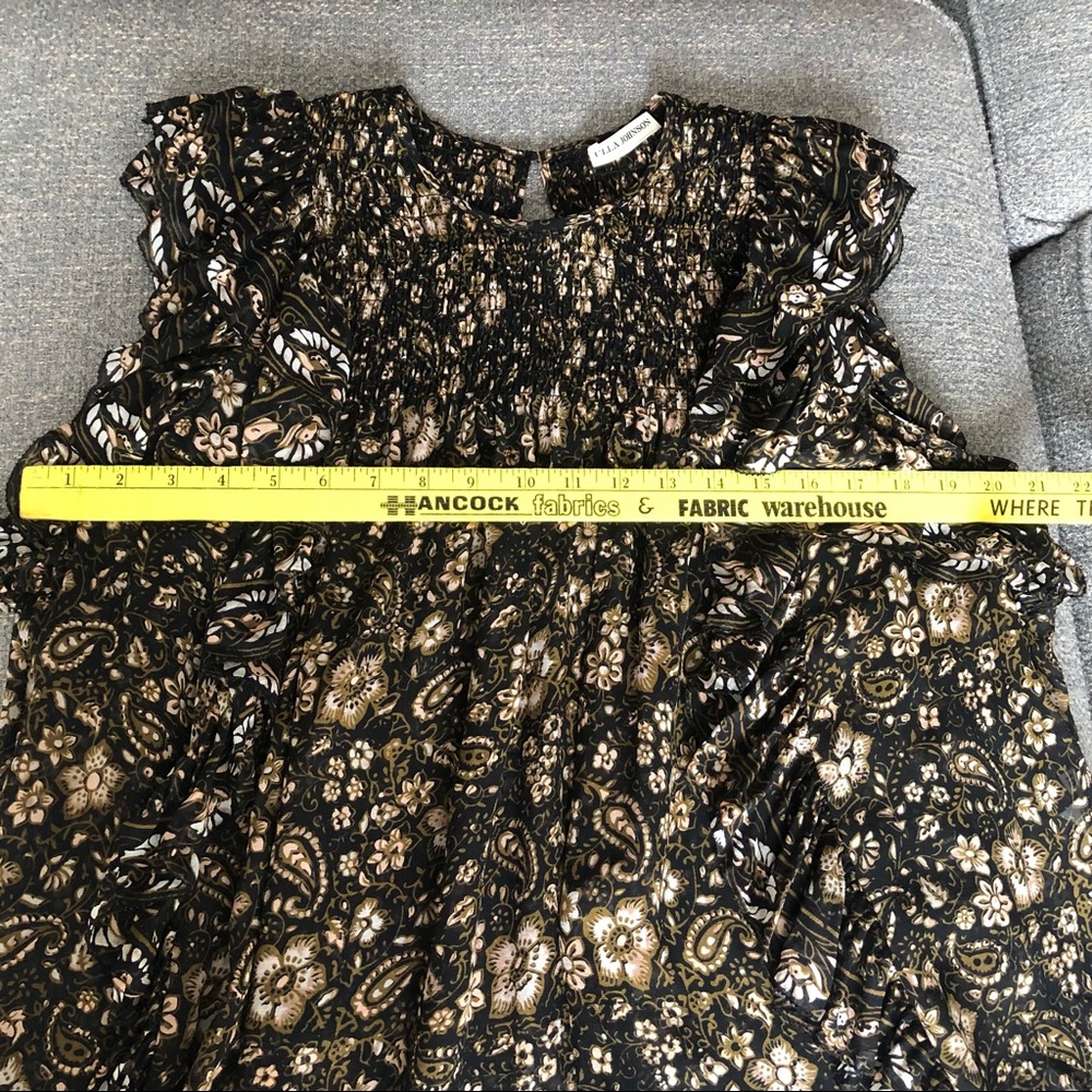 Ulla Johnson Black and Gold Floral Blouse - Picture 8 of 13